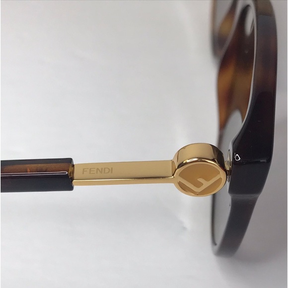 Authentic- Fendi FF 0412/S Sunglasses Dark Havana / Brown Gradient Women's - Picture 9 of 15